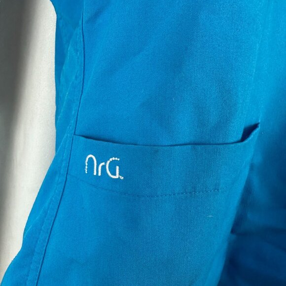 Nrg By Barco Womens Scrub Top With Pockets Blue Size M - Picture 6 of 8